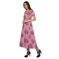 thumbnail image 2 of Moomaya Robes Imprimées à Fente avant pour Femmes Kurti à Manches Courtes Tenue d'Été, 2 of 6