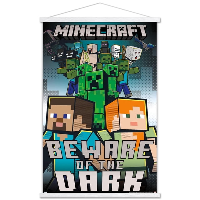 Minecraft - Beware Of The Dark Wall Poster with Magnetic Frame, 22.375" x 34"