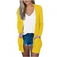 thumbnail image 1 of AherBiu Womens Cardigan Tops Long Sleeve Open Front Mid-Long Outwear with Pockets Spring Clothes, 1 of 5