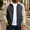 thumbnail image 1 of Yusimy Men's Lightweight Casual Bomber Jacket - Color Block Design Classic Varsity Style, 1 of 9