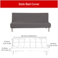 thumbnail image 2 of 2024 Folding Sofa Bed Cover Solid Color Futon Armless Slipcover Polyester Elastic Fabric All-Inclusive Cover, 2 of 7