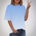 thumbnail image 1 of Blouses pour Femmes, T-shirt Imprimé de Mode pour Femmes à Manches Courtes, Blouse à Col Rond, Hauts Décontractés, 1 of 5