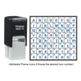 thumbnail image 1 of Printtoo Personalized Alphabet Number Theme Icons Rubber Stamp Self Inking Stamper 24 mm-Blue, 1 of 1