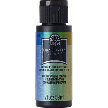 FolkArt Dragonfly Glaze Gloss Finish, Blue - Green - Gold, 2 fl oz