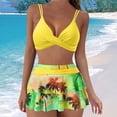 thumbnail image 2 of Kcodviy Woman Large Split Swimsuit Men and Women Matching Swimsuits Dress Style Briefs Ruffle Plus Size Leopard Swimsuits Printed Bikini Women's Swimsuit, 2 of 9