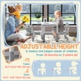 thumbnail image 4 of Qaba Ensemble de Table et Chaises pour Enfants 3 Pcs à Hauteur Réglable avec Rangement, Gris, 4 of 10