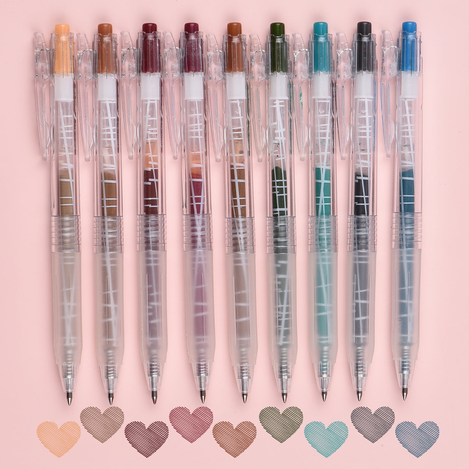 Gel Pen, Aibecy 9 Color Gel Pens Set 0.5mm Pen Lead Colored Pens Retractable Gel Ink Pens Art Supplies for Children Adults Coloring Books Drawing Painting Writing Journaling