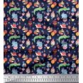 thumbnail image 1 of Soimoi Poly Georgette Fabric Balloon & Cute Animals Kids Print Fabric by Yard 42 Inch Wide, 1 of 3
