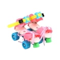 thumbnail image 2 of S SERENABLE Patins à Roulettes Ajustables pour Enfants Quatre Roues pour Enfants de 3 à 6 Ans Débutant Rose Coloré, 2 of 9