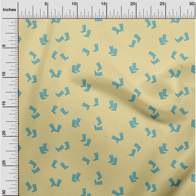 oneOone Viscose Chiffon Fabric Boots Fashion Print Fabric BTY 42 Inch Wide
