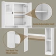 thumbnail image 3 of Vabches Over The Toilet Storage Cabinet,Freestanding Bathroom Toilet Rack with Glass Doors and Adjustable Shelves for Restroom, Bathroom, Laundry,White, 3 of 8