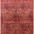 thumbnail image 1 of Ahgly Company Indoor Square Mid-Century Modern Red Oriental Area Rugs, 5' Square, 1 of 6
