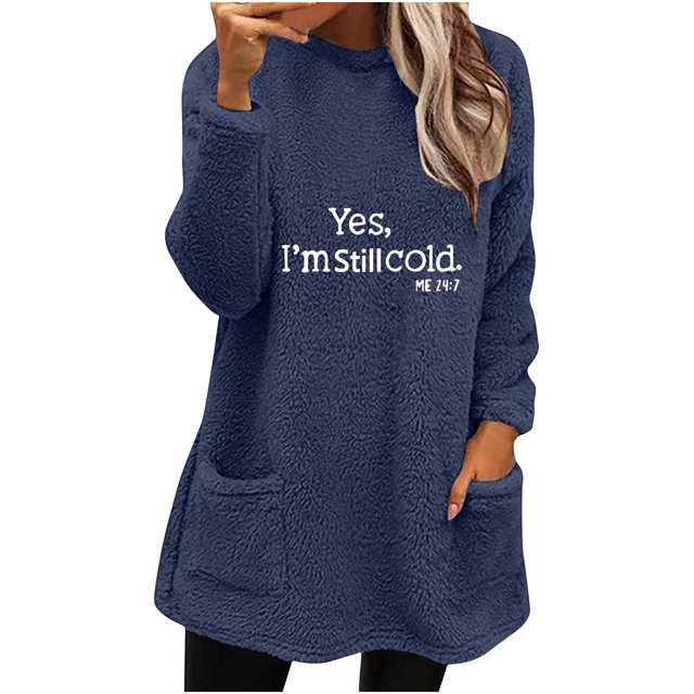 Birdeem Blouse à Manches Longues pour Femmes Col Rond et Hiver Ample avec Poche Imprimée Chaude