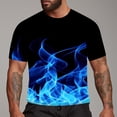 thumbnail image 2 of LUOGENLI T-shirts pour Hommes T-shirts 3D Nouveauté Hommes T-shirts Graphiques Amusants T-shirts Imprimés 3D Col Rond Manches Courtes Été Décontracté T-shirts Blouse Tops Bleu TTTG, 2 of 4