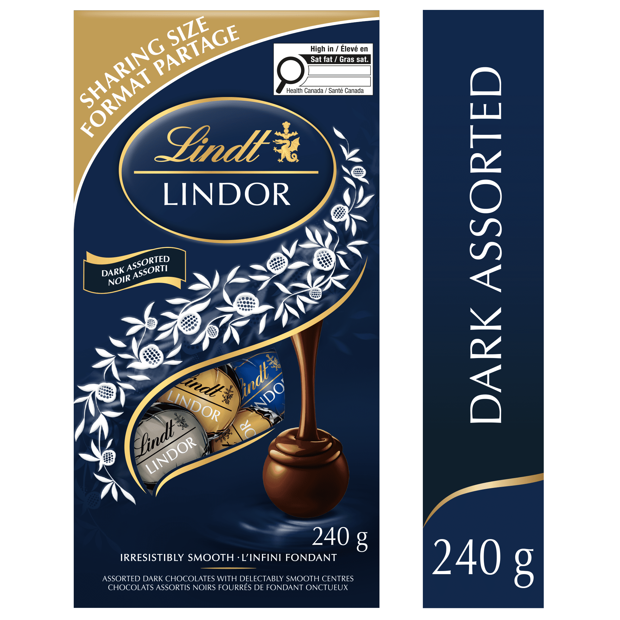 Truffes LINDOR assorties au chocolat noir de Lindt – Sachet (240 g)