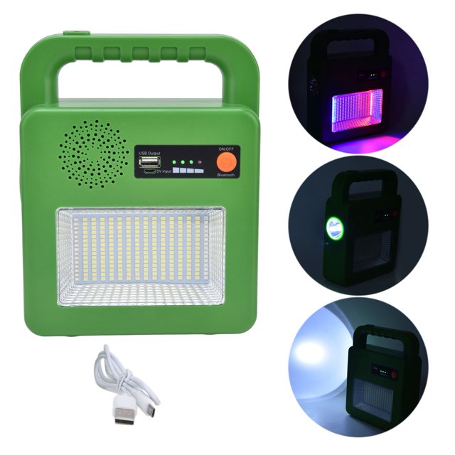 Lampe de Camping, Lampe de Poche Multifonctionnelle 5 Modes Solaire avec Haut-Parleur pour Randonnée pour Maison