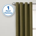 thumbnail image 2 of Mainstays Faux Silk Light-Filtering Grommet Window Curtain Panel, 54" x 84", Olive Green, 1 Panel, 2 of 7