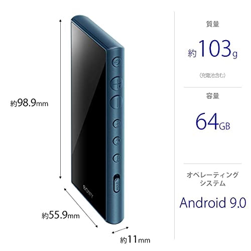 Sony Walkman 64GB A series NW-A107 : High resolution compatible