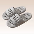 thumbnail image 4 of WLOELOEW Anti Slip Bathroom Slippers For Women And Men In Gray Pvc Material Size 10 Us Foot Length 10.83 Inches Hollow Quick Dry Style, 4 of 5