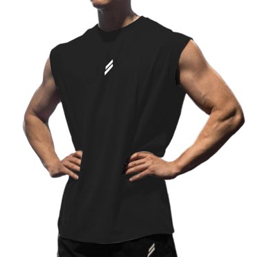 Yaoyar Mens Performance Sleeveless Athletic Training Tank Moisture Wicking Design Breathable Fit Gym Workout Sleeveless Muscle Shirt