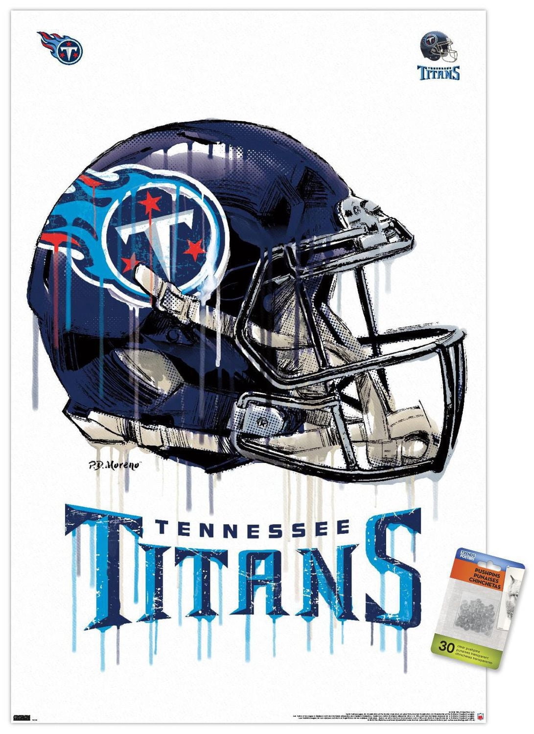 NFL Tennessee Titans - Drip Helmet 20 Wall Poster
