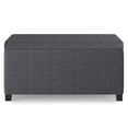 thumbnail image 4 of SIMPLIHOME Dover Banc Ottoman Rectangulaire de Rangement à Dessus Relevable de 36 Pouces de Large en Tissu Aspect Lin Gris Ardoise, Repose-Pieds Tabouret, Table Basse pour le Salon, la Chambre et la Chambre d'Enfant, Contemporain, 4 of 5