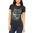 thumbnail image 1 of Timber Wolf Face Juniors Soft T Shirt, 1 of 1