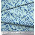thumbnail image 3 of Soimoi Green Poly Georgette Fabric Vector Design Damask Print Fabric by Yard 42 Inch Wide, 3 of 3