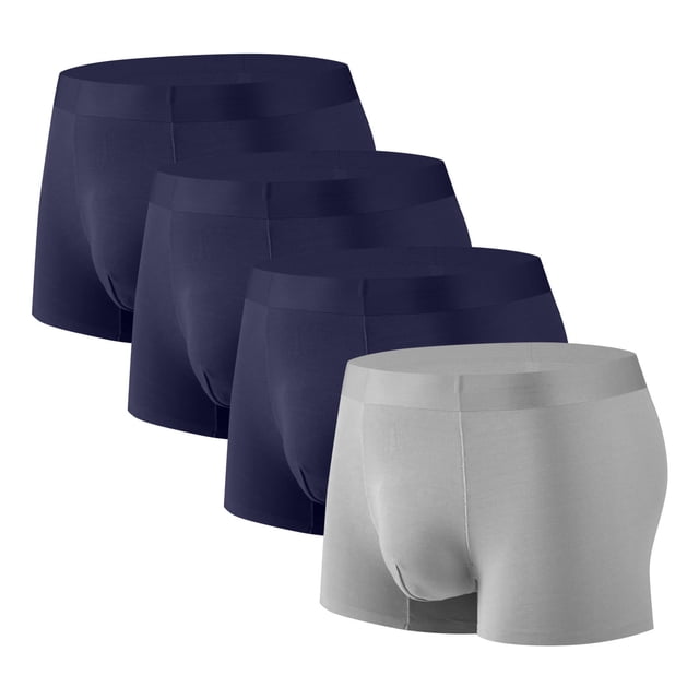 Plebaso Mens Boxer Briefs Stretch Comfortable Quick Dry Underwear Soft Breathable Boxers for Men (4 Pack)