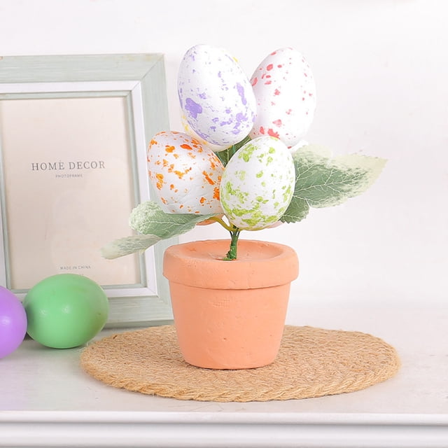 Décorations de Pâques, Pot d'Ufs de Pâques 17cm, Pot de Fleurs pour Cour Extérieure
