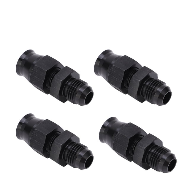 AN6 Coupler, Anti Rust Male Thread Straight Aluminium Alloy 4PCS AN6 Adapter With Brass Ferrule For Liquid Gas Diesel Oil 5/16in