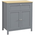 thumbnail image 1 of HOMCOM Armoire de Rangement Buffet Bahut avec Doubles Portes Gris, 1 of 10
