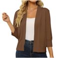 thumbnail image 1 of Pitauce Cardigan Court pour Femmes à Manches 3/4, Ouvert à l'Avant, Boléro Léger en Tricot, Shrug Cardigan, 1 of 5