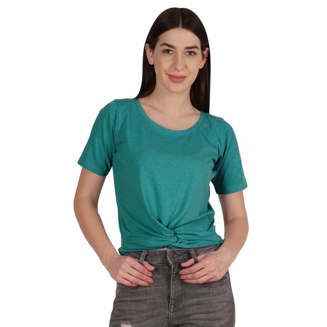 Inkmeso T-shirt Court d'Été à Nœud Torsadé à l'Avant pour Femmes à Manches Courtes