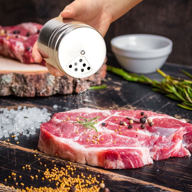 Suncoda Seasoning Jar, Stainless Steel Seasoning Jar Kitchen Seasoning Jar Seasoning Box Large Capacity Seasoning Bottle Jar Stall Barbecue Seasoning Bottle
