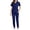 Navy, variant on Women's Scrubs Set, V-Neck Short Sleeve Top and Long Pants with Pockets, Lightweight Polyester Uniform for Medical, Nurse, or Caregiver