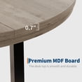 thumbnail image 4 of 47 in Round Dining Table, Industrial Dinner Table for 4 to 6, Wooden Kitchen Table with Sturdy Metal Frame & Rustic Grey Finish, Circle Kitchen Table for Dining Room, Kitchen （No Chairs）, 4 of 8