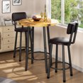 thumbnail image 3 of Furlinkhm 3 Piece Pub Dining Set, Modern Bar Table and Stools for 2 Kitchen Counter Height Wood Top Bistro Easy Assemble for Breakfast Nook Living Room Small Space Restaurant, Rustic Brown, 3 of 9
