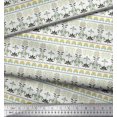 thumbnail image 2 of Soimoi Polyester Crepe Fabric Leaves & Floral Block Fabric Prints by Yard 42 Inch Wide, 2 of 3