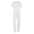 thumbnail image 4 of Yuyuzo Womens Workout Sets 2 Piece Short Sleeve Crew Neck T-Shirts Drawstring Jogger Pants with Pockets, 4 of 5