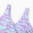 thumbnail image 4 of PatPat Family Matching Trendy Purple & Blue Wave Print Swim Trunks or Midriff Cutout One-Piece Swimsuit, 4 of 7