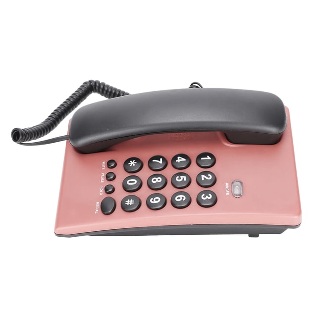 Corded Telephone, Last Number Multi Functional Landline Mute Function Battery Free With Dual Magnetic Handset For Home For Office Red,Pink,Blue,Orange,Rose Red