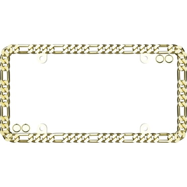 Cruiser Accessories Designer Gold Chain License Plate Frame, with Fastener Caps