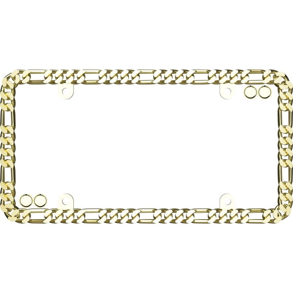 Cruiser Accessories Designer Gold Chain License Plate Frame, with Fastener Caps