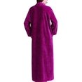 thumbnail image 2 of Ladies Zip Fleece Waffle Long Dressing Gown Fluffy Towelling Bathrobe Sleepwear, 2 of 5