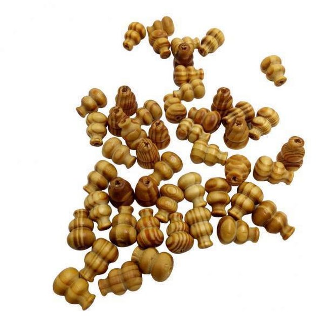 GUOOL 3-10pack 50 Pieces Calabash Shape Wooden Beads Loose Beads Jewelry Making 4 Pcs