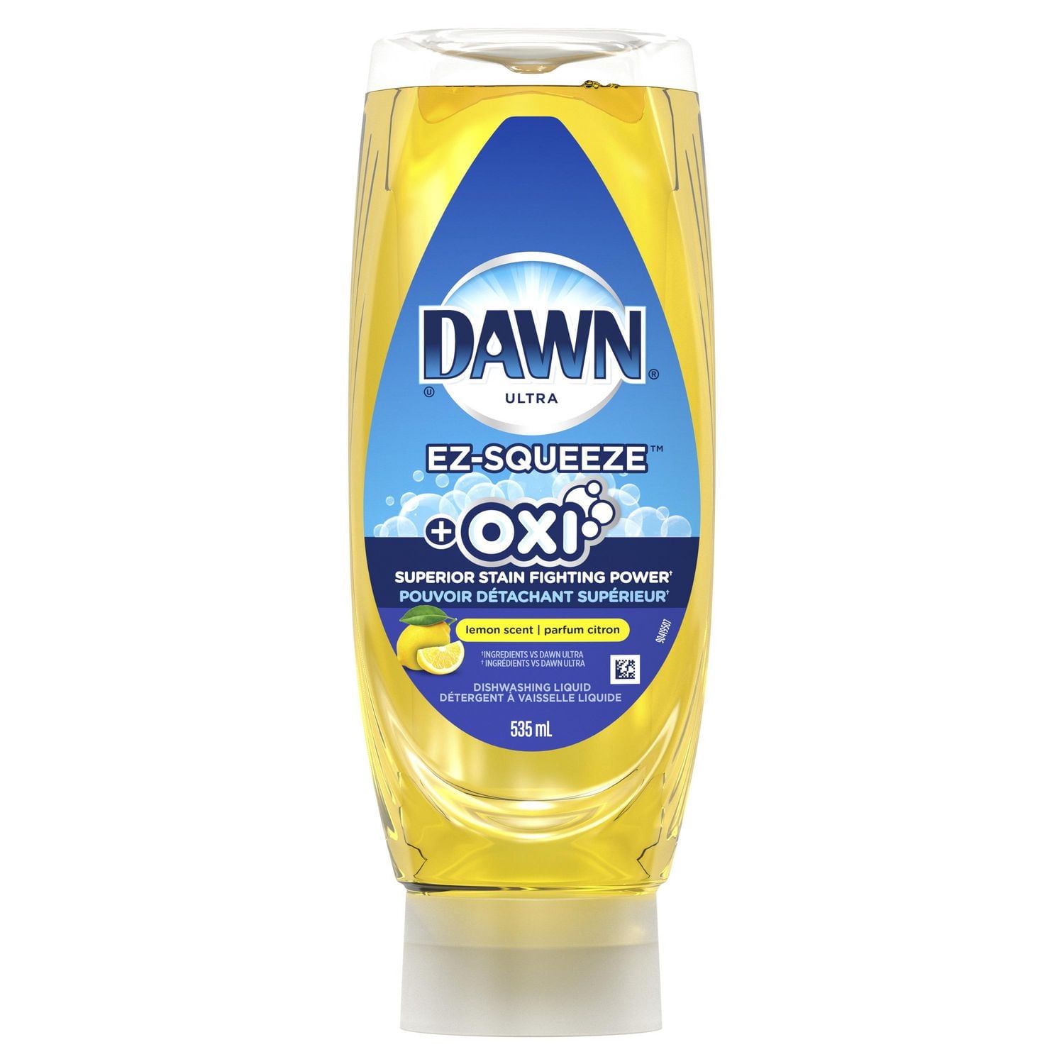 Dawn Ultra + Oxi EZ-Squeeze Savon à Vaisselle, Liquide à Vaisselle, Citron 535ML