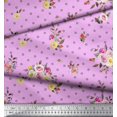 thumbnail image 3 of Soimoi Pink polyester Crepe Fabric Leaves,Small Circle & Floral Print Fabric by The Yard 52 Inch Wide, 3 of 3