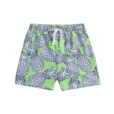 Sunnyoo Infant Boys Swim Trunks Pineapple Prints Quick Dry Board Shorts with Compression Liner