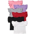 thumbnail image 3 of CNKOO Été Bébé Fille Manches Courtes T-Shirt en Coton à Volants Hauts à Col Rond, 3 of 5